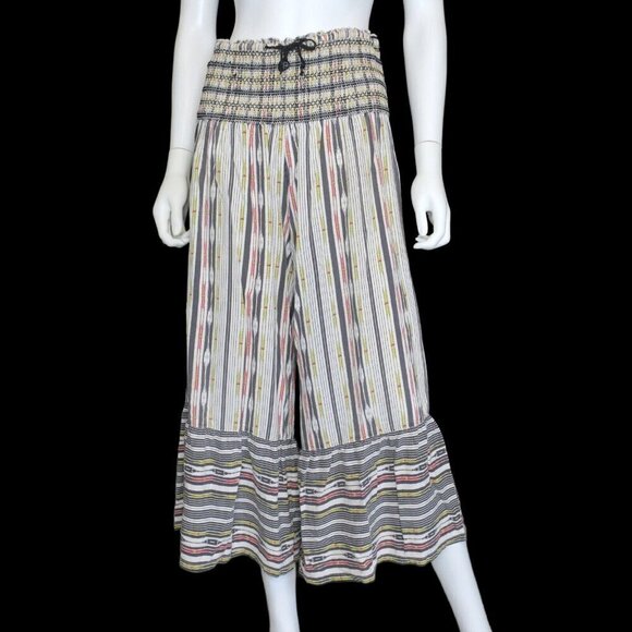 Anthropologie Maeve Zamirah Cropped Pants Casual Printed Wide-Leg Women's XS - Picture 4 of 7